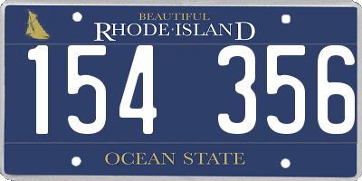 RI license plate 154356