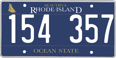 RI license plate 154357
