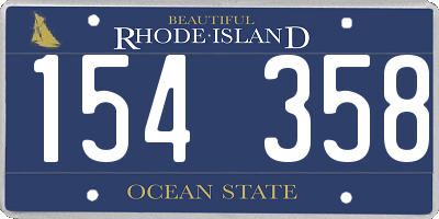 RI license plate 154358