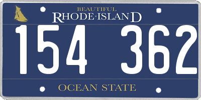 RI license plate 154362
