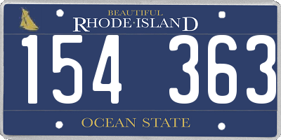 RI license plate 154363