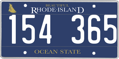 RI license plate 154365