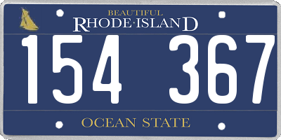 RI license plate 154367