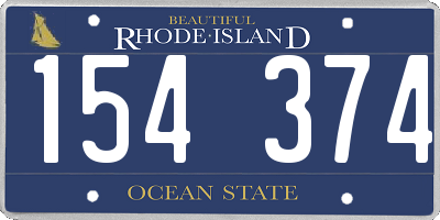 RI license plate 154374