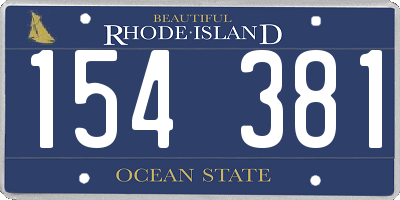 RI license plate 154381