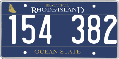 RI license plate 154382