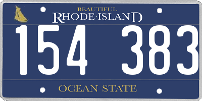 RI license plate 154383