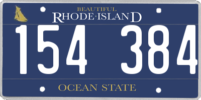 RI license plate 154384