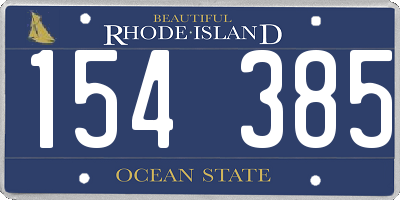 RI license plate 154385