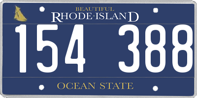 RI license plate 154388