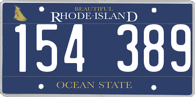 RI license plate 154389