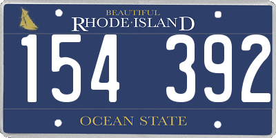 RI license plate 154392