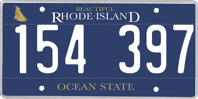 RI license plate 154397