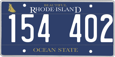 RI license plate 154402