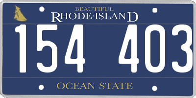 RI license plate 154403