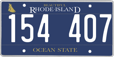 RI license plate 154407