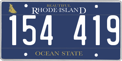 RI license plate 154419