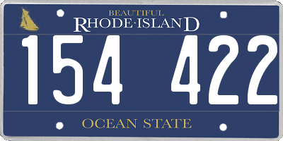 RI license plate 154422
