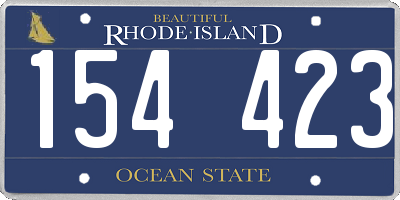 RI license plate 154423