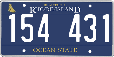 RI license plate 154431