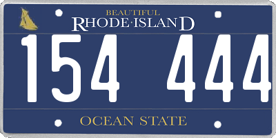 RI license plate 154444