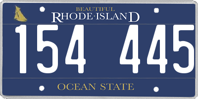 RI license plate 154445