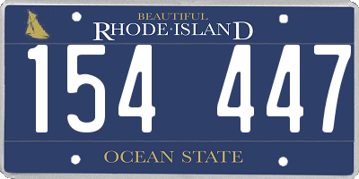 RI license plate 154447