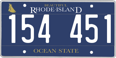 RI license plate 154451