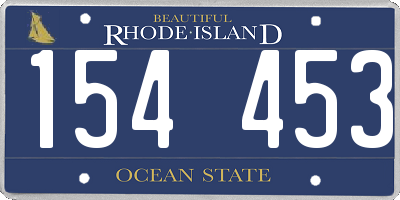 RI license plate 154453