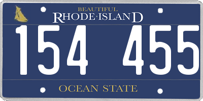 RI license plate 154455