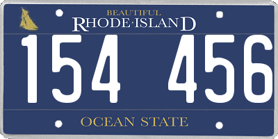 RI license plate 154456