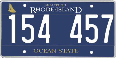 RI license plate 154457