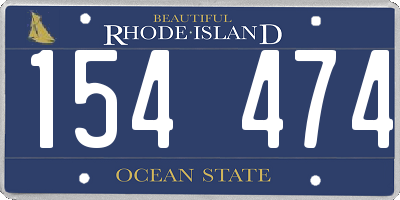 RI license plate 154474