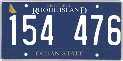 RI license plate 154476
