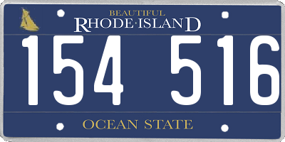 RI license plate 154516