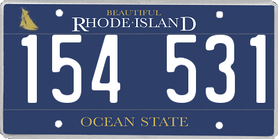 RI license plate 154531