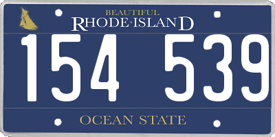 RI license plate 154539