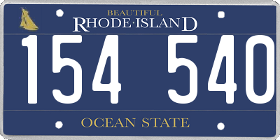 RI license plate 154540