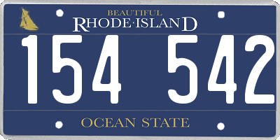 RI license plate 154542