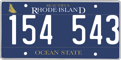 RI license plate 154543