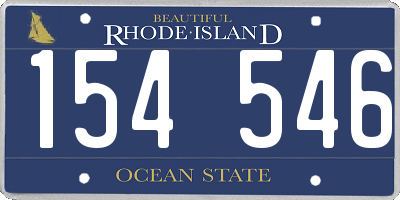 RI license plate 154546