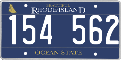RI license plate 154562