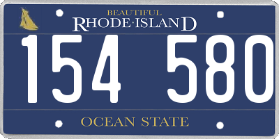 RI license plate 154580