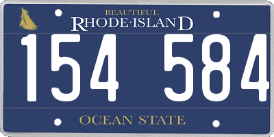 RI license plate 154584