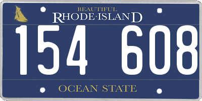 RI license plate 154608
