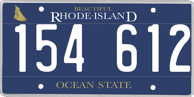 RI license plate 154612