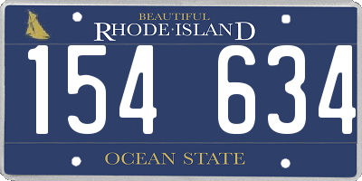 RI license plate 154634