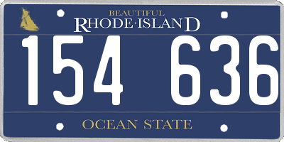 RI license plate 154636