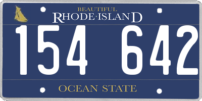 RI license plate 154642