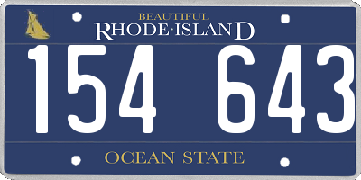 RI license plate 154643